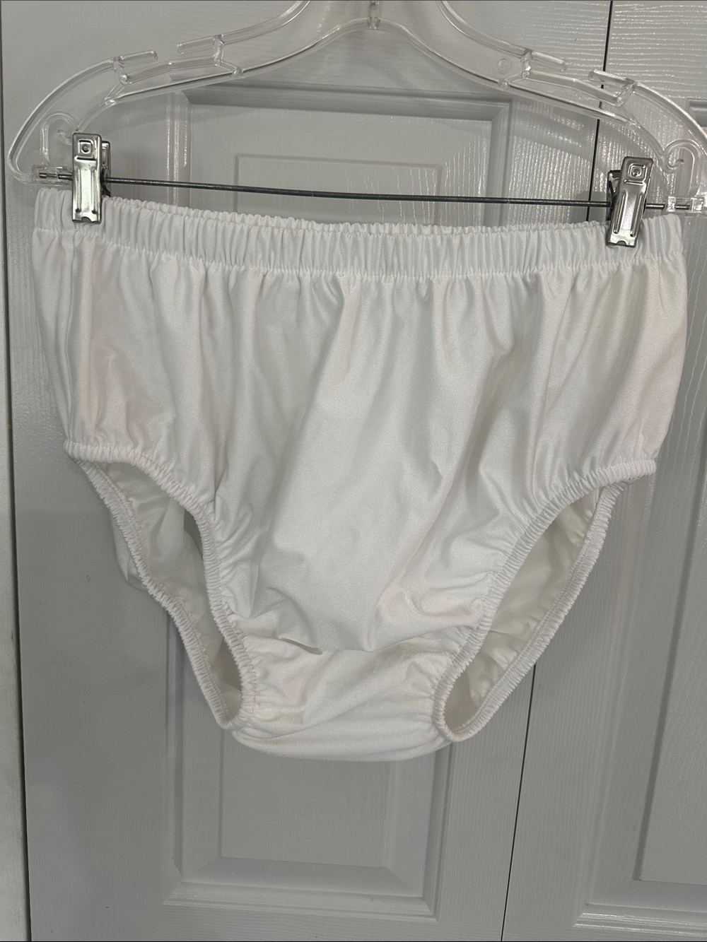 Classic White Men’s Swim Diaper Cover - Secure Elastic Fit